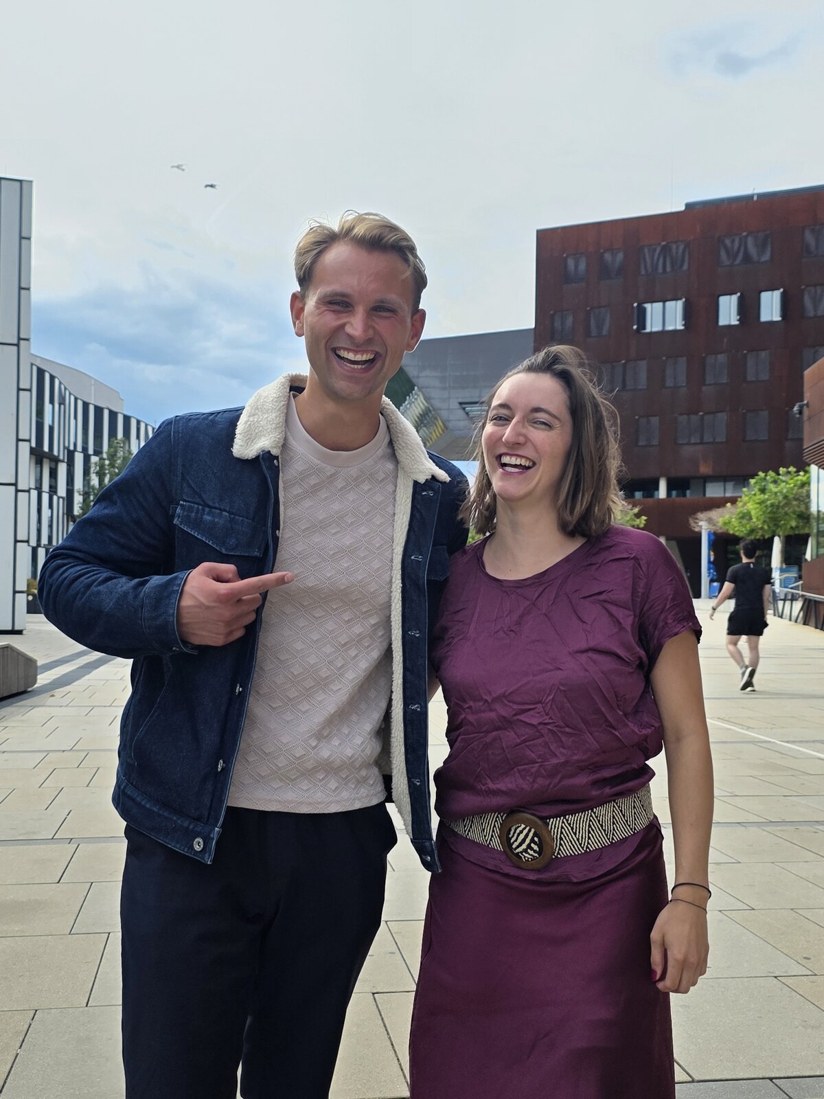 Robin Ijsseldijk and Valerie Rapatz sharing a laugh